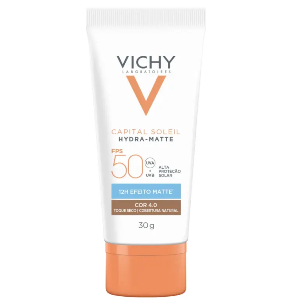 PROTETOR SOLAR VICHY CAPITAL SOLEIL HYDRAMATE FPS50 MORENA COR 4.0 30GR