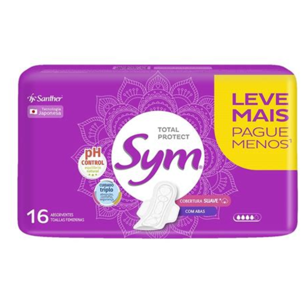ABSORVENTE SYM SUAVE C/ABAS L16P14 ROXO 16UN
