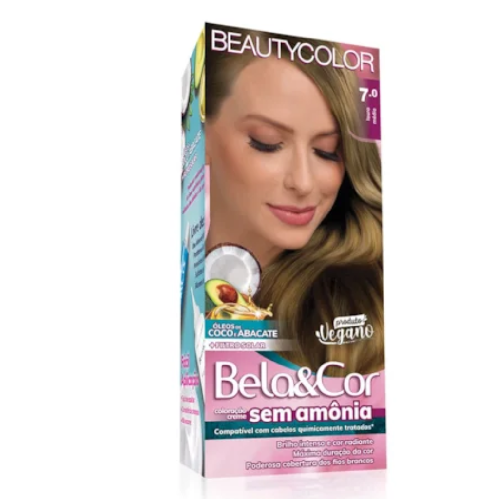 BEAUTYCOLOR BELA&COR KIT SEM AMONIA 7.0 LOURO MEDIO
