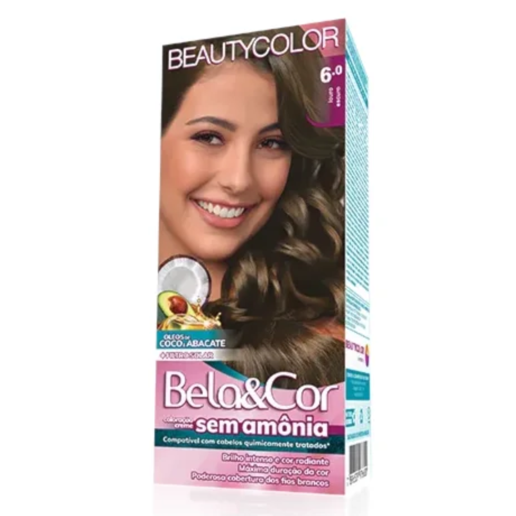 BEAUTYCOLOR BELA&COR KIT SEM AMONIA 6.0 LOURO ESCURO