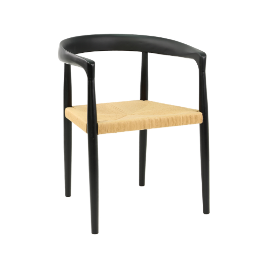 CADEIRA RFL MAD PRETA C/ CORDA 77 x 64 x 52