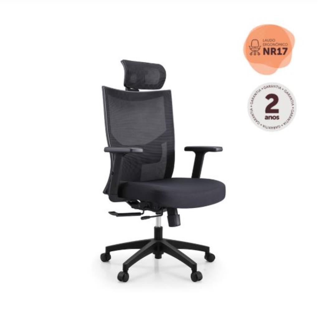 OFFICE FLDLF C/ APOIO PRETA 110~120 x 64 x 62