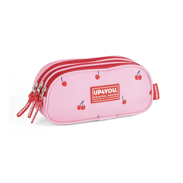 Estojo Escolar 3 Divisórias Rosa Cereja Up4you - Luxcel