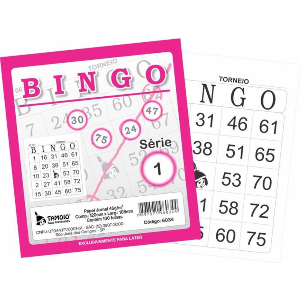 BLOCO PARA BINGO ROSA 120X108MM 100FLS