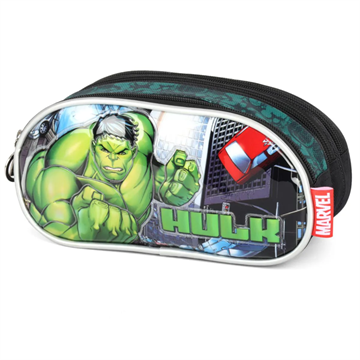 Estojo 3 Divisórias Hulk Verde- Luxcel