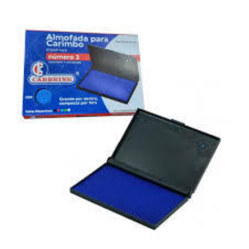 ALMOFADA CARIMBO 3 AZUL CARBRINK