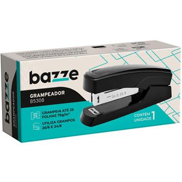 Grampeador Plástico Bazze B5308 26/6 para 25 fls. Preto - Summit