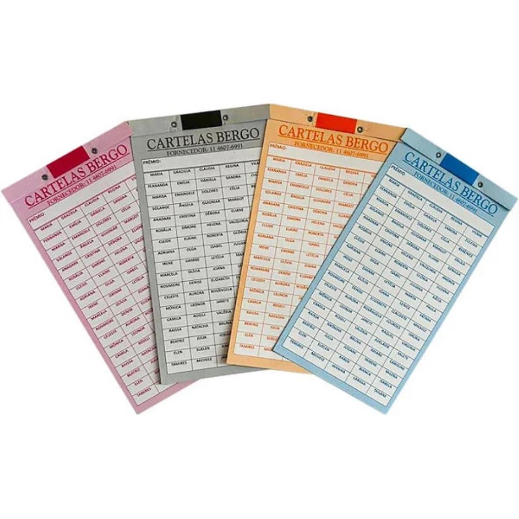 Cartela de Rifa com 200 Nomes - Gráfica Guerra