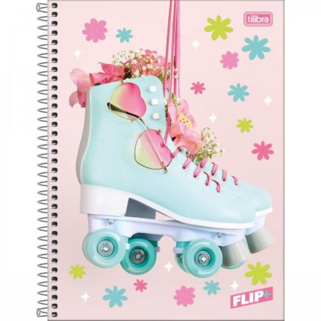 CADERNO CAPA DURA FLIP+ FEM 10M 200FLS