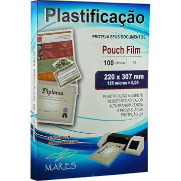 (1 UNID) Plástico para plastificação Pouch Film A4 220x307 (0,05) - Mares