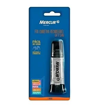 Corretivo Fita Recarregável 6mX5mm Preto Mercur