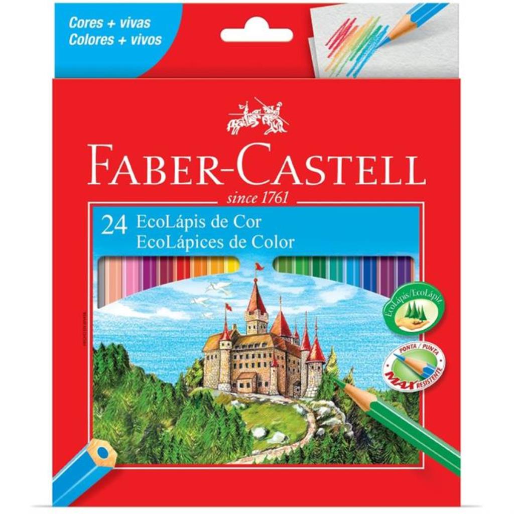 Lapis de cor (sextavado) Ecolapis 24 Cores Sem Kit - Faber-Castell