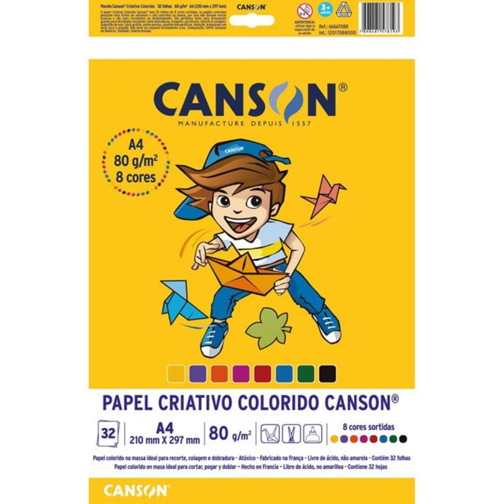 Bloco para Educação Artística 8 Cores A4 80 g 32 fls. - Canson