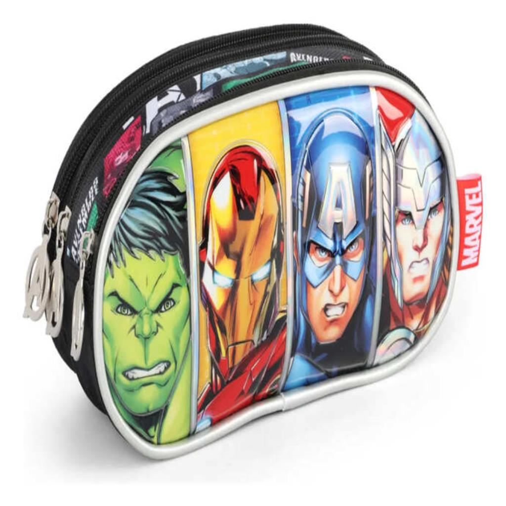Estojo Escolar Triplo Marvel Avengers 3 Ziper Preto - Luxcel Preto Avengers