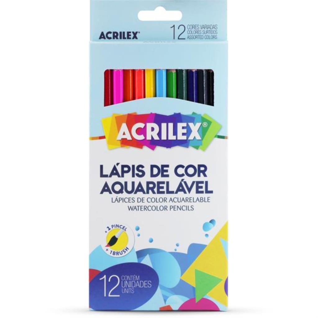 Lápis de Cor Aquarelável 12 Cores - Acrilex