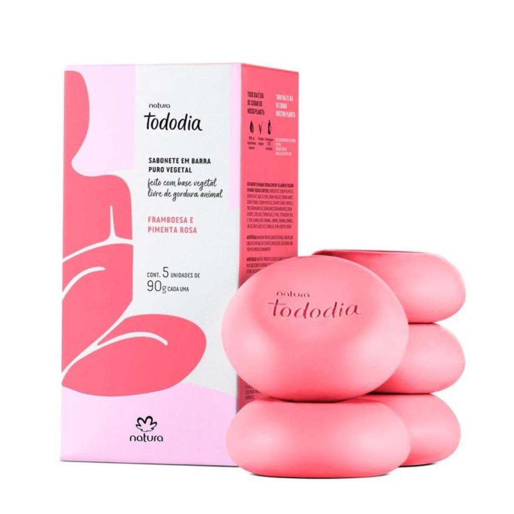 SABONETE NATURA TODODIA FRAMBOESA E PIMENTA ROSA 5X90G