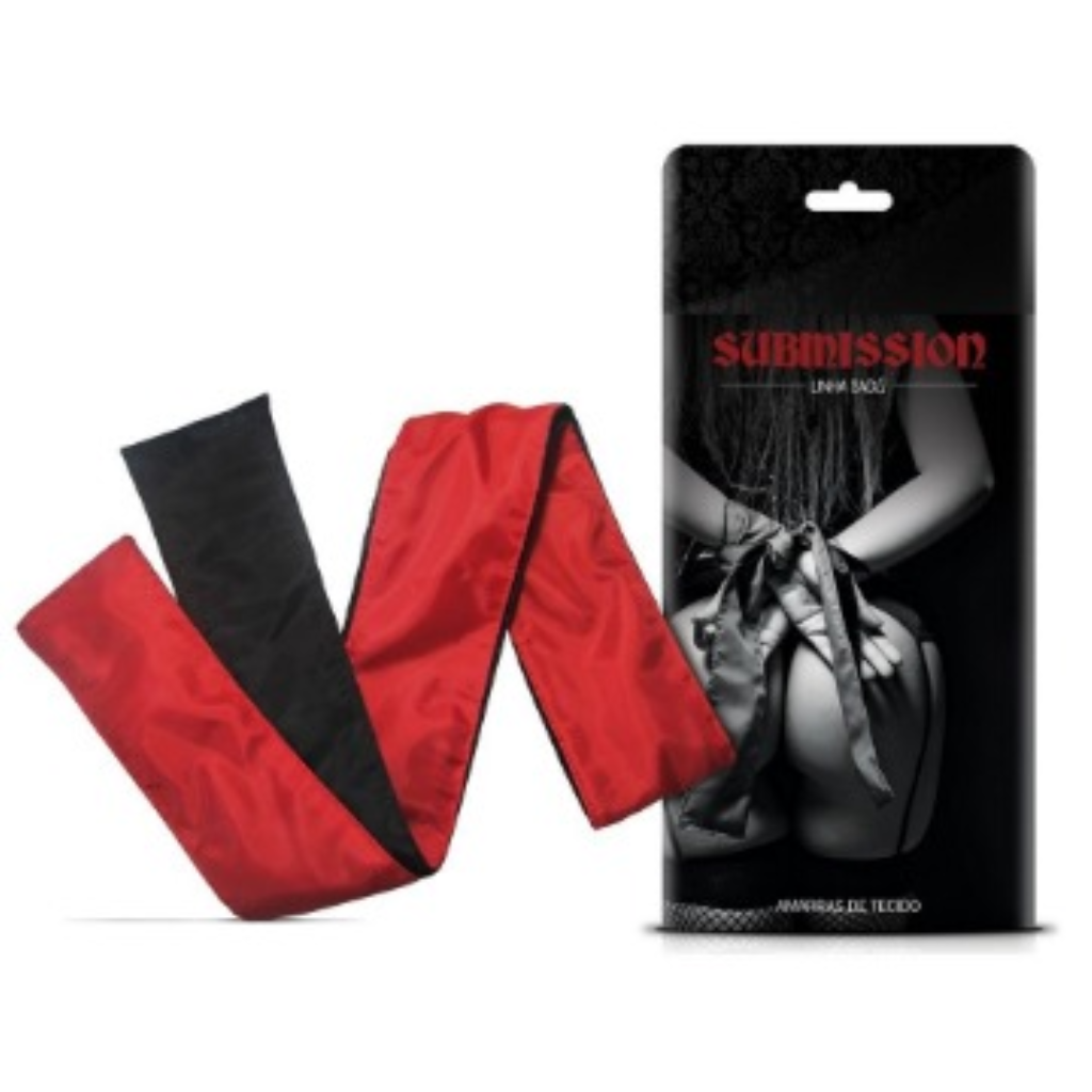 AMARRAS DE TECIDO PRETO E VERMELHO