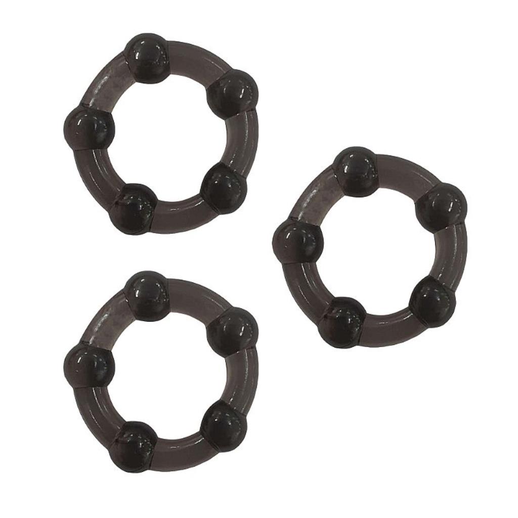 ANEL PENIANO - 1 KIT COM 3 - 3,7 CM PRETO