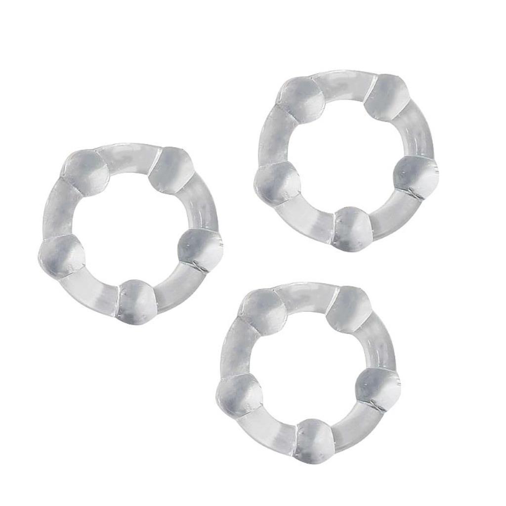 ANEL PENIANO - 1KIT COM 3 - 3,7 CM - TRANSPARENTE / 7308