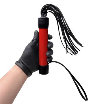 CHICOTE 8 TIRAS 40CM COURO VERMELHO