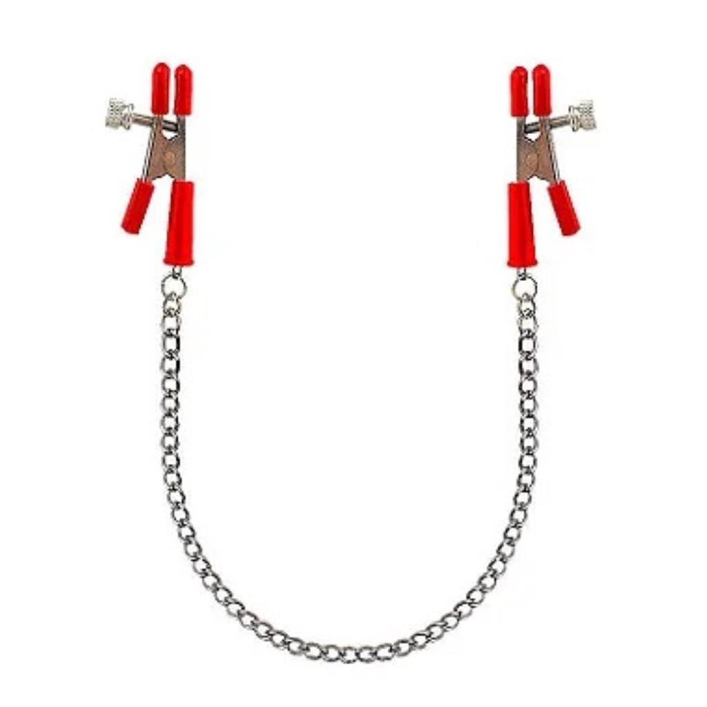 Grampos Para Seios com Corrente - Prendedor de Mamilo - SI: Cor: Vermelho