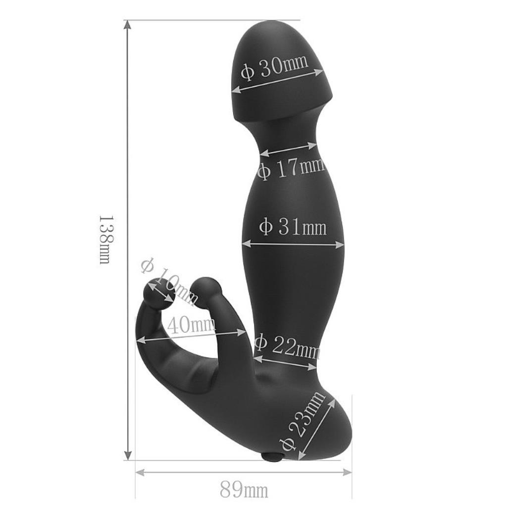VIBRADOR DE PROSTATA COM ANEL E BULLET DE 1 VIBRACAO - 13,8X3,0