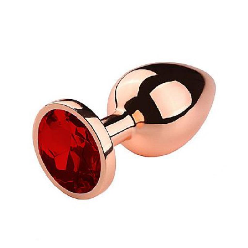 Plug Anal de Aco Rose 9,5 X 4 com Cristal Brilhante - Tamanho G - SI