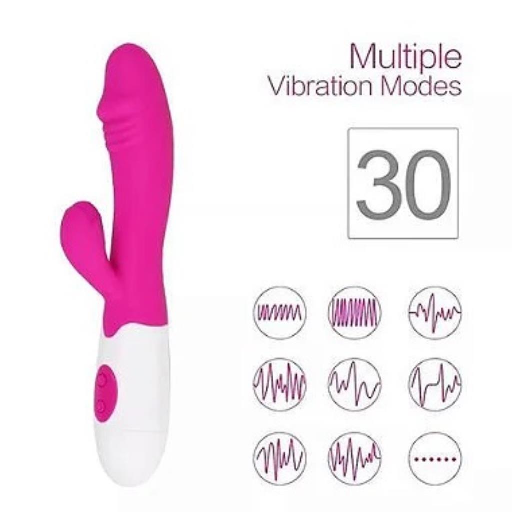 VIBRADOR COM ESTIMULADOR COELHO 30 MODOS DE VIBRACAO FEMALE VIBRATOR FESHION EDITION / YSFG202