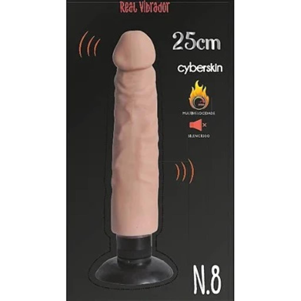 PROTESES DE CYBER SKIN 25 CM COM VENTOSA E VIBRADOR N.8 / YSZE583