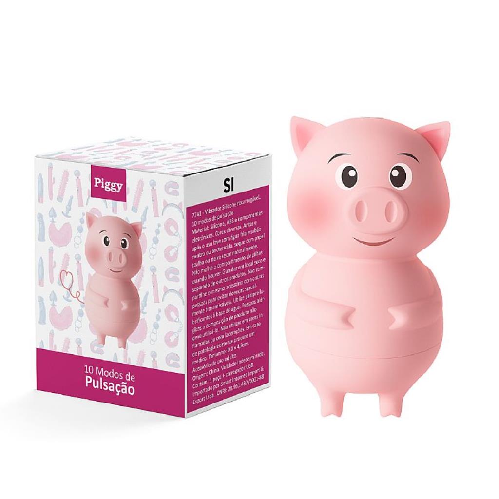 VIBRADOR 7,5 X 3,2 CM PORQUINHO RECARREGAVEL RABICO PIGGY