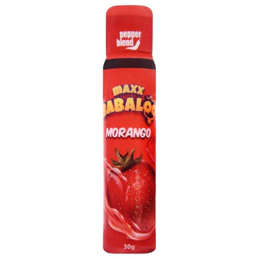 MAX BABALOO GEL COMESTIVEL  BEIJAVEL 25G PEPPER BLEND MORANGO / 7898617092494 / PB322