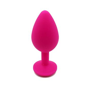 PLUG ANAL JOIA EM SILICONE COM PEDRA  (PEQUENO) - PINK