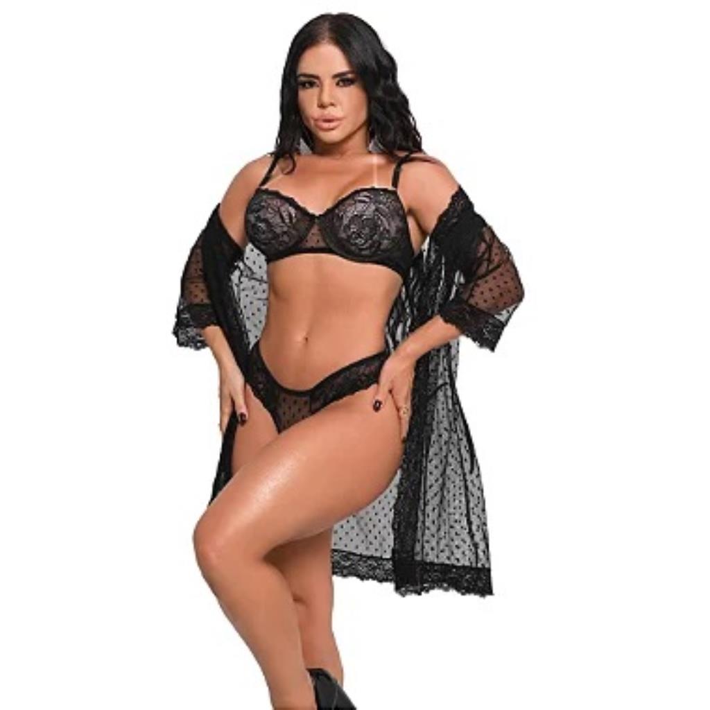 CONJ DE RENDA COM TULE POÁ E HOBBY / Y7146