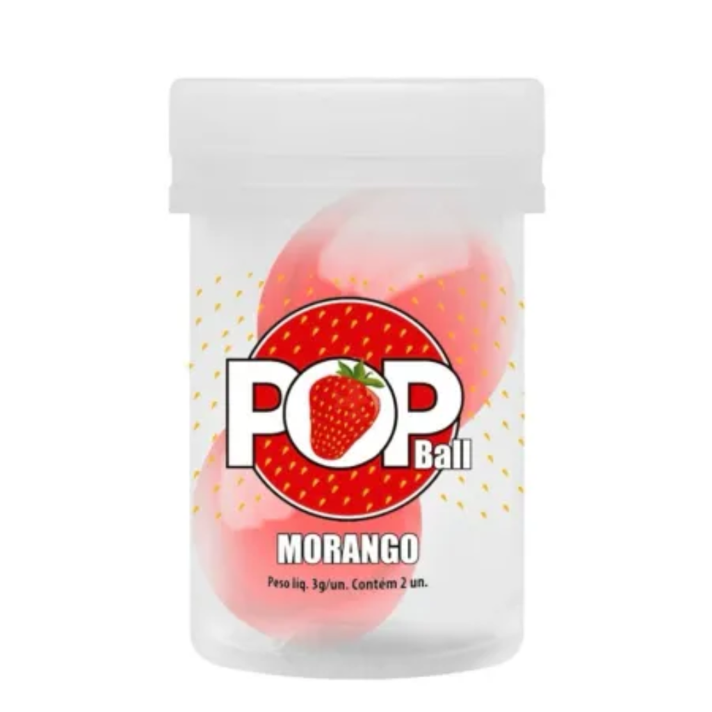 POP BALL BOLINHA LUBRIFICANTE BEIJÁVEL SENSUAL LOVE MORANGO