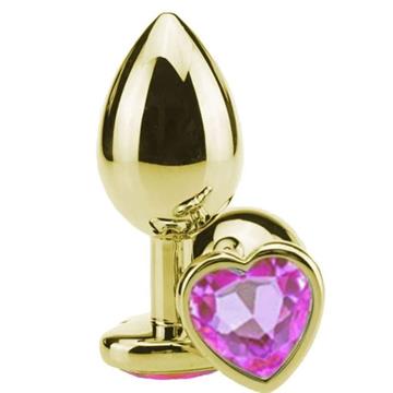 PLUG ANAL CORACAO ACO DOURADO M SEXY IMPORT