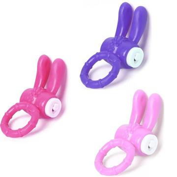 ANEL PENIANO COELHO COM VIBRADOR 2 BATERIAS L936 8X3X2,5 CM