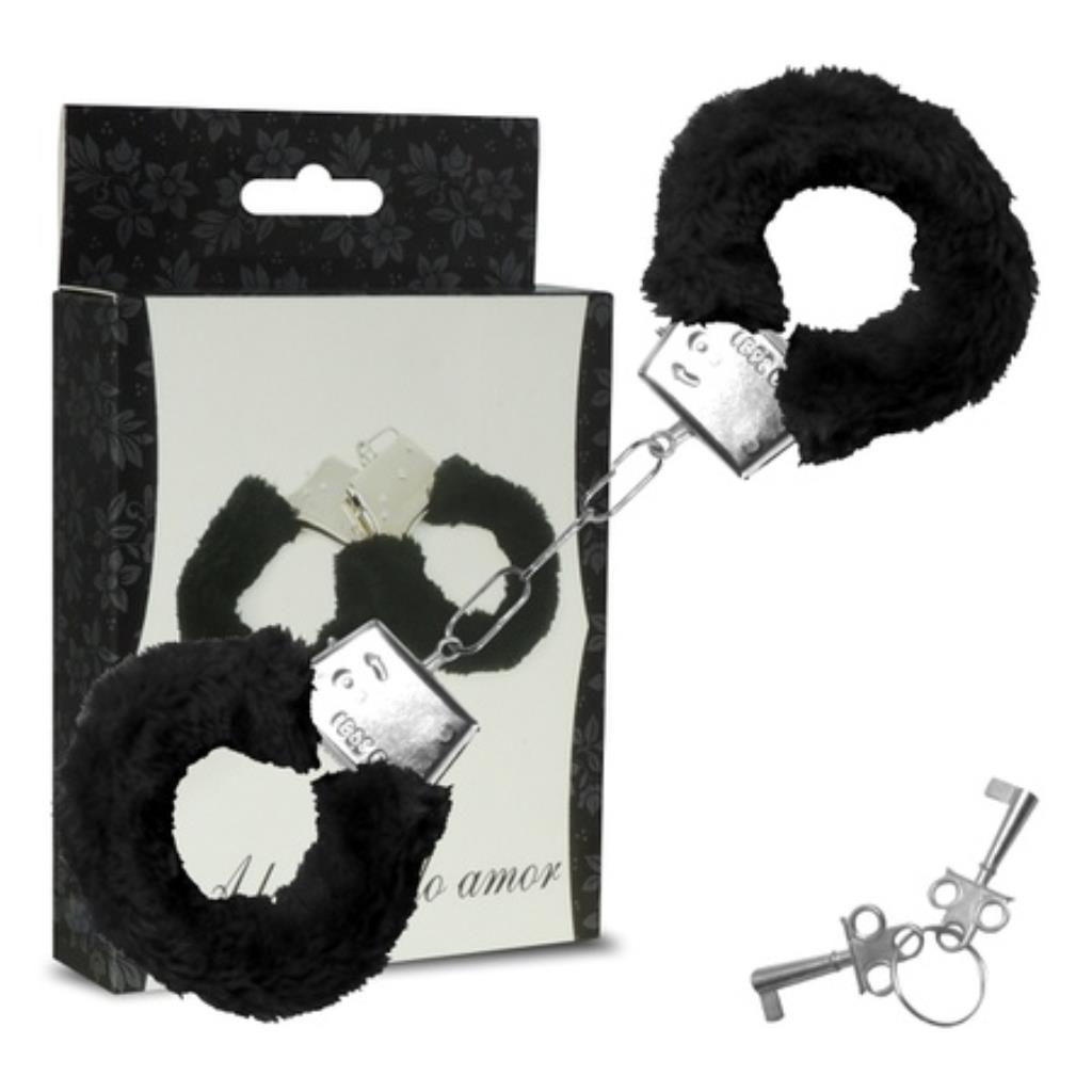 ALGEMA DE METAL EM PELUCIA PRETA ALGEMAS DO AMOR. / 619205475263 / 5268 / AL001P / AL001