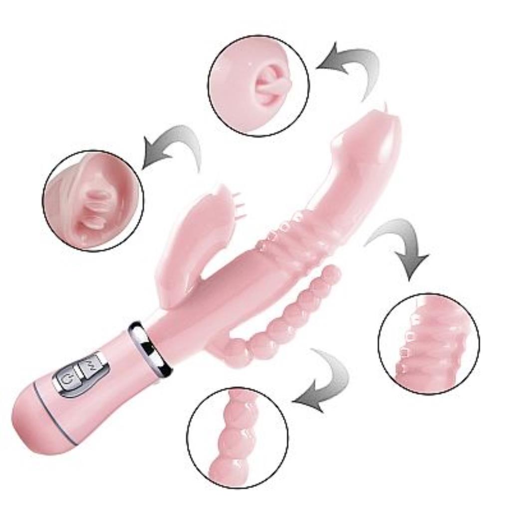 VIBRADOR PONTO G 3 ESTIMULADORES 23X3 CM - 2 PILHAS AAA