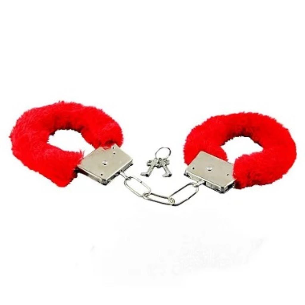ALGEMA DE METAL EM PELUCIA CUFFS VERMELHO. / 5268 / SS002V / 619205475294 /  6975055800407 / 9780202031330 / AL001V / AL001