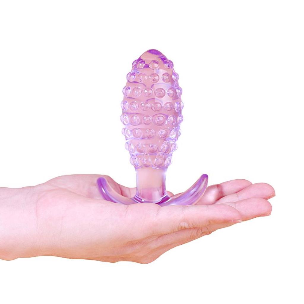 PLUG ANAL EM SILICONE COM TEXTURA DE BOLINHA - 9,0X3,0CM