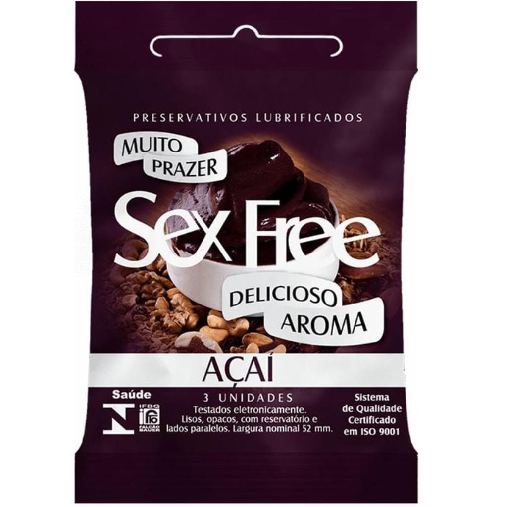 Preservativo Açaí Com 3 Unidades Sex Free