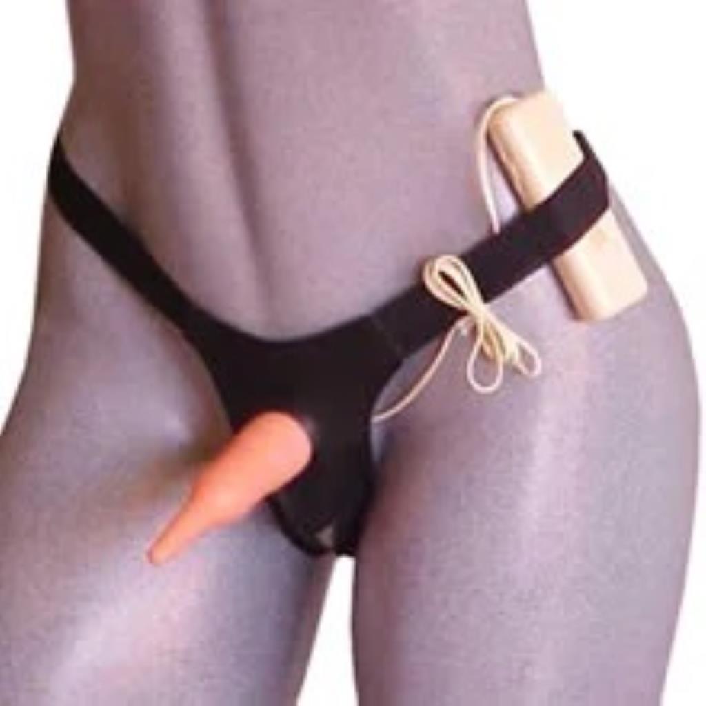 CINTA COM LATERAIS EM ELASTICO COM PLUG DE 12 CM COM VIBRO