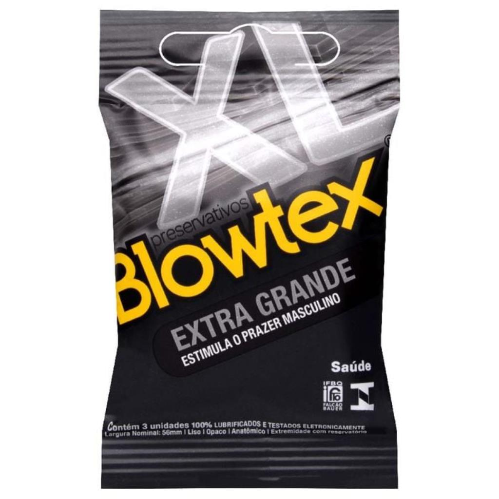 PRESERVATIVO EXTRA GRANDE 03 UNIDADES BLOWTEX PADRAO