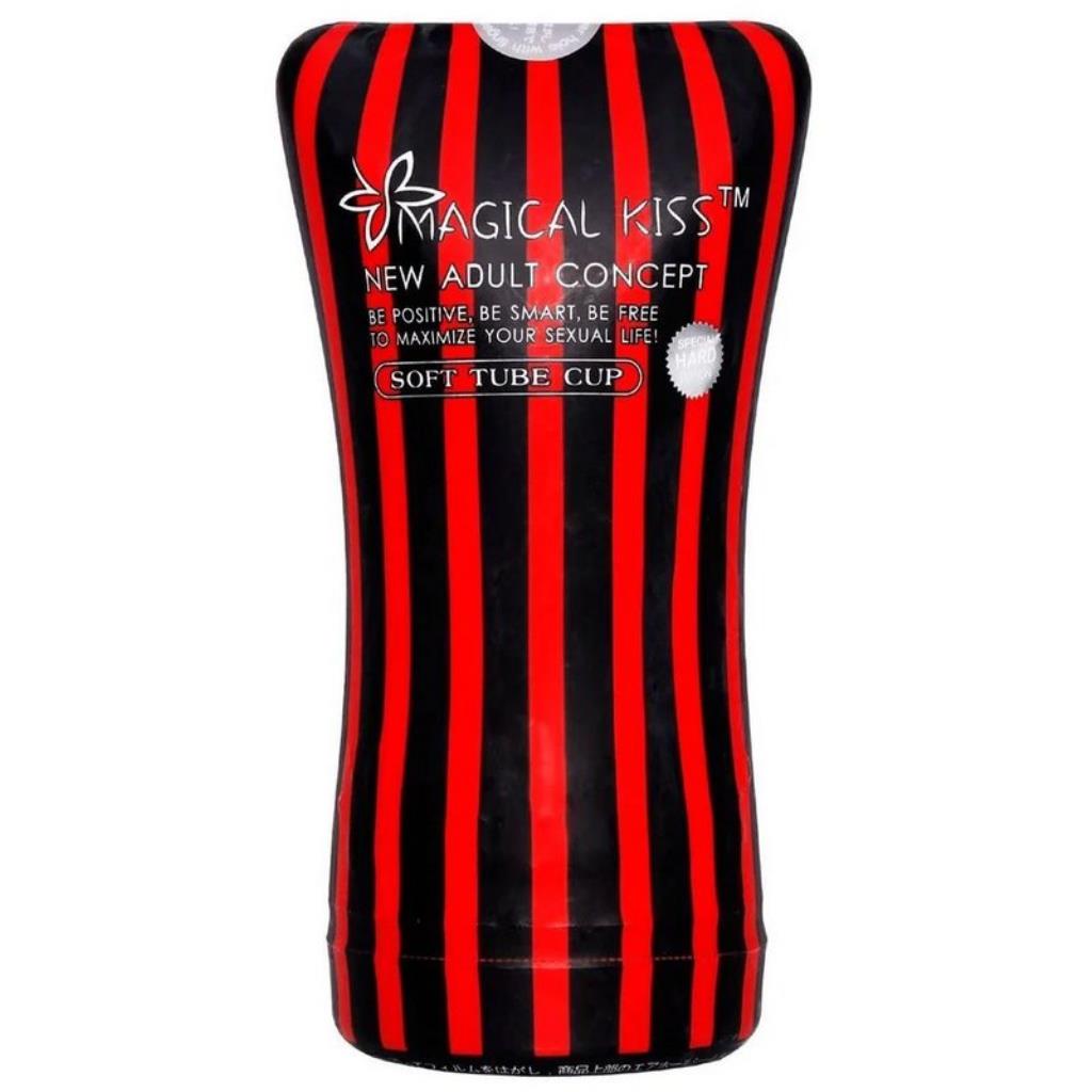 MASTURBADOR SOFT TUBE CUP MAGICAL KISS VERMELHO E PRETO / 1097