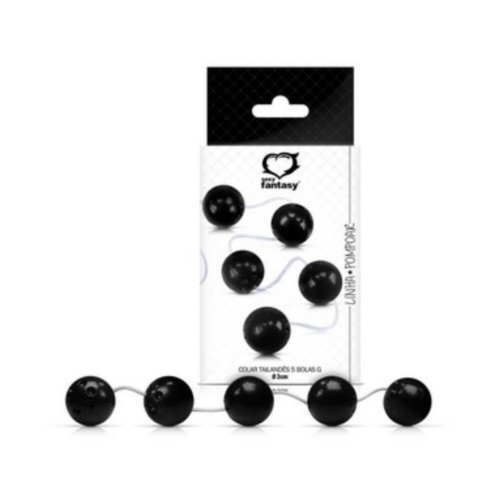 COLAR TAILANDEZ 5 BOLAS GRANDE 3 CM (7898932849490)-(7899564707608) - 3315B / EX023 / 185