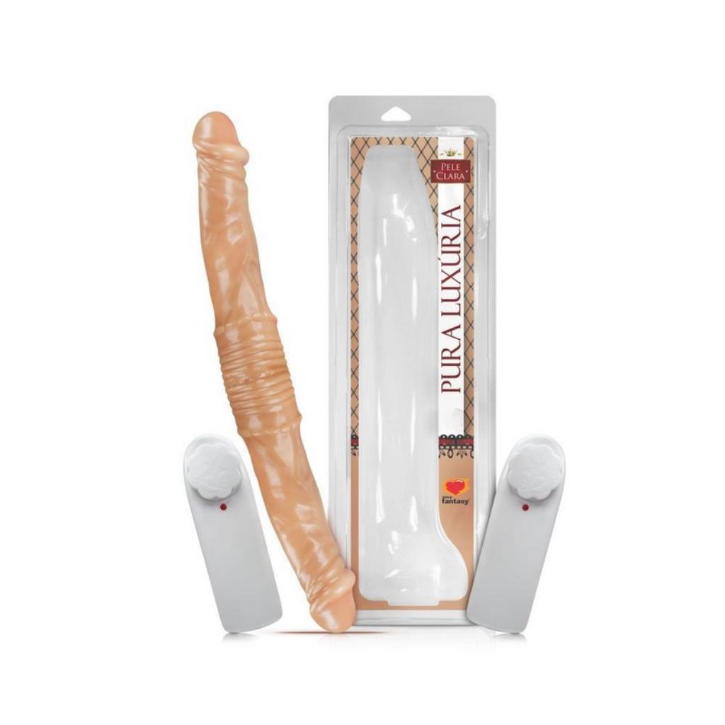 PÊNIS P/ DUPLA PENETRAÇÃO C/ VIBRADOR - 43,7 X 5 CM / PV031 (0000000000000270)