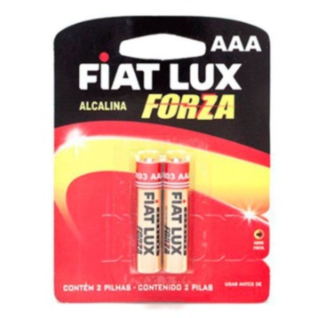 PILHA PALITO FIAT LUX AAA ALCALINA C/ 02 UND / 7896007904471