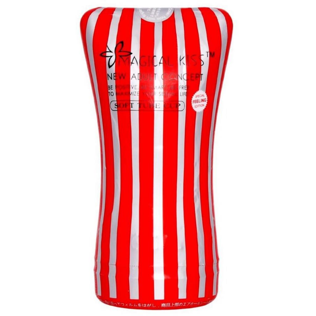 MASTURBADOR SOFT TUBE CUP MAGICAL KISS VERMELHO E CINZA / 1097