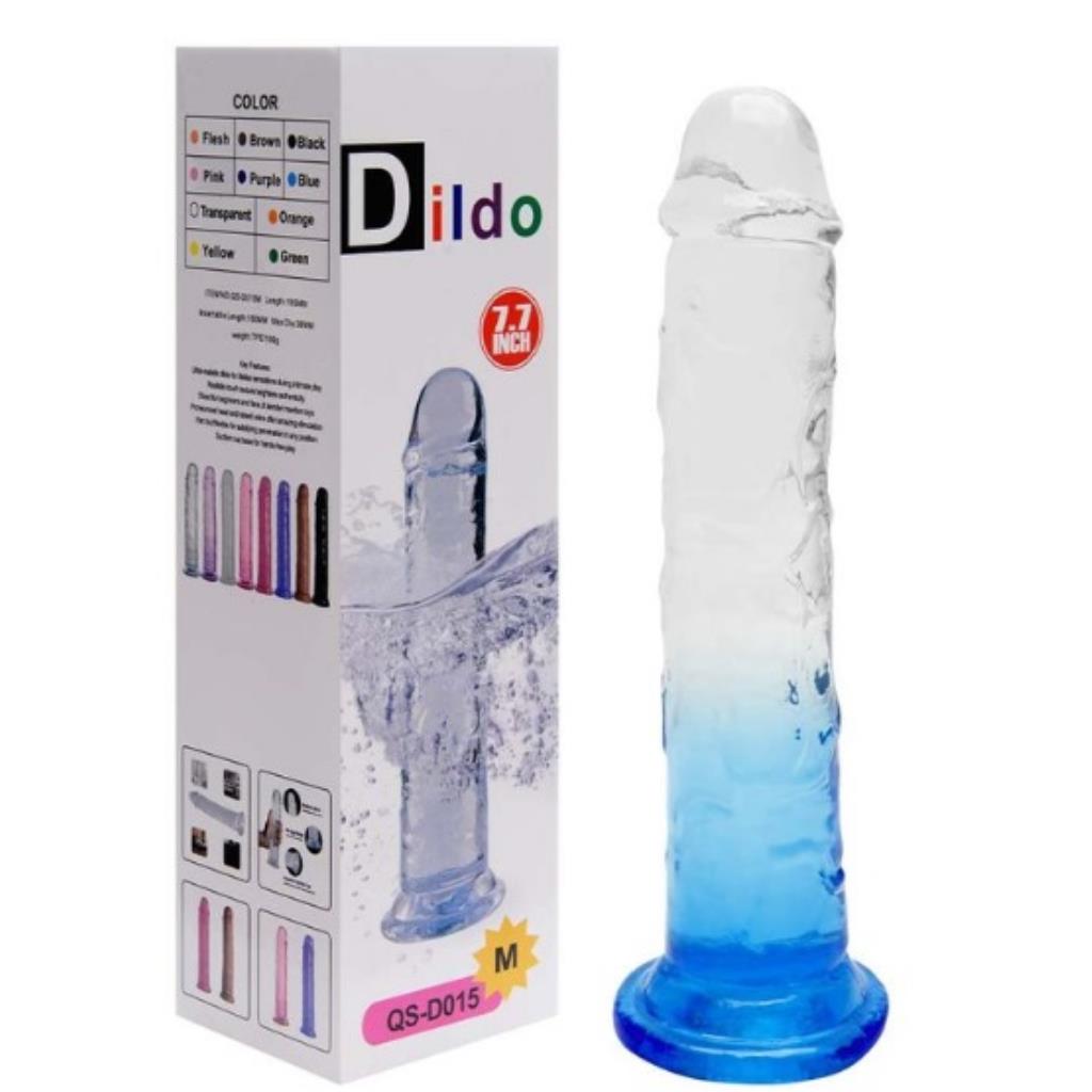 PÊNIS COLOR TRANSPARENTE 19,5 X 3,8CM
