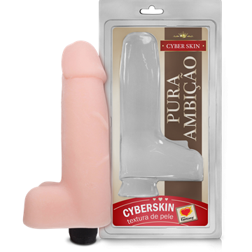 !  **  PÊNIS EM CYBER COM VIBRO E ESCROTO 16 X 4,5CM S/F PC106